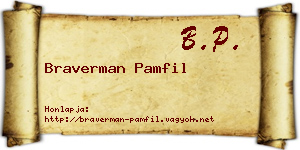 Braverman Pamfil névjegykártya